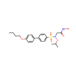 CCCCOc1ccc(-c2ccc(S(=O)(=O)N(CC(=O)NO)OC(C)C)cc2)cc1 ZINC000043078371
