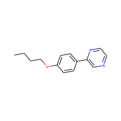 CCCCOc1ccc(-c2cnccn2)cc1 ZINC000013530201