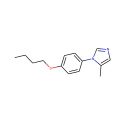 CCCCOc1ccc(-n2cncc2C)cc1 ZINC000013530161