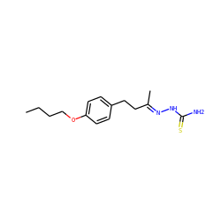 CCCCOc1ccc(CC/C(C)=N/NC(N)=S)cc1 ZINC000299865614