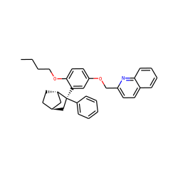 CCCCOc1ccc(OCc2ccc3ccccc3n2)cc1[C@]1(c2ccccc2)C[C@H]2CC[C@H]1C2 ZINC000253896533