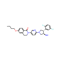 CCCCOc1ccc2c(c1)CCN(c1ccc(N3C[C@H](c4cc(F)ccc4F)[C@@H](N)C3)nc1)C2=O ZINC000084619378