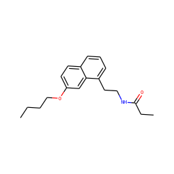 CCCCOc1ccc2cccc(CCNC(=O)CC)c2c1 ZINC000013781760