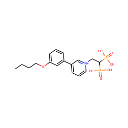 CCCCOc1cccc(-c2ccc[n+](CC(P(=O)(O)O)P(=O)(O)O)c2)c1 ZINC000034636224