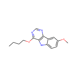 CCCCOc1ncnc2c1[nH]c1ccc(OC)cc12 ZINC000101512062