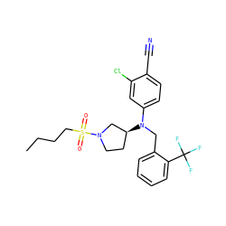 CCCCS(=O)(=O)N1CC[C@H](N(Cc2ccccc2C(F)(F)F)c2ccc(C#N)c(Cl)c2)C1 ZINC000045337741