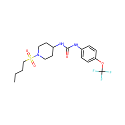 CCCCS(=O)(=O)N1CCC(NC(=O)Nc2ccc(OC(F)(F)F)cc2)CC1 ZINC000205444046