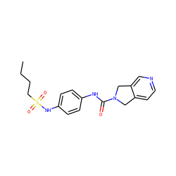 CCCCS(=O)(=O)Nc1ccc(NC(=O)N2Cc3ccncc3C2)cc1 ZINC000167622194