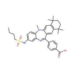 CCCCS(=O)(=O)Nc1ccc2c(c1)N=C(c1ccc(C(=O)O)cc1)c1cc3c(cc1N2C)C(C)(C)CCC3(C)C ZINC000028824139