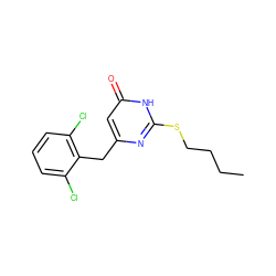 CCCCSc1nc(Cc2c(Cl)cccc2Cl)cc(=O)[nH]1 ZINC000013556492