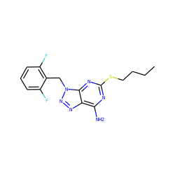CCCCSc1nc(N)c2nnn(Cc3c(F)cccc3F)c2n1 ZINC000040918896