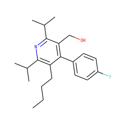 CCCCc1c(C(C)C)nc(C(C)C)c(CO)c1-c1ccc(F)cc1 ZINC000013437710