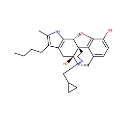 CCCCc1c(C)[nH]c2c1C[C@@]1(O)[C@H]3Cc4ccc(O)c5c4[C@@]1(CCN3CC1CC1)[C@H]2O5 ZINC000013762972