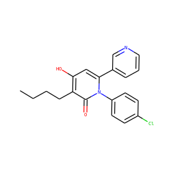 CCCCc1c(O)cc(-c2cccnc2)n(-c2ccc(Cl)cc2)c1=O ZINC000006569827