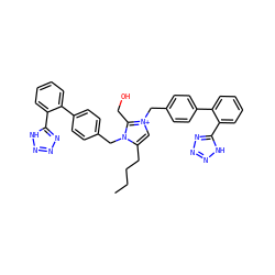 CCCCc1c[n+](Cc2ccc(-c3ccccc3-c3nnn[nH]3)cc2)c(CO)n1Cc1ccc(-c2ccccc2-c2nnn[nH]2)cc1 ZINC000095588853