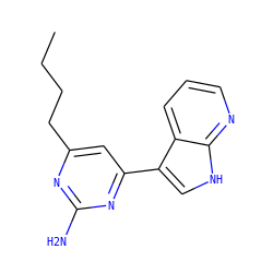 CCCCc1cc(-c2c[nH]c3ncccc23)nc(N)n1 ZINC000043202108