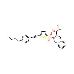 CCCCc1ccc(C#Cc2ccc(S(=O)(=O)N3Cc4ccccc4C[C@@H]3C(=O)NO)s2)cc1 ZINC000072175491