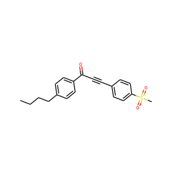 CCCCc1ccc(C(=O)C#Cc2ccc(S(C)(=O)=O)cc2)cc1 ZINC000013683326