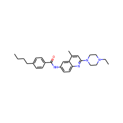 CCCCc1ccc(C(=O)Nc2ccc3nc(N4CCN(CC)CC4)cc(C)c3c2)cc1 ZINC000020108587