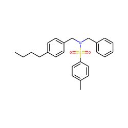 CCCCc1ccc(CN(Cc2ccccc2)S(=O)(=O)c2ccc(C)cc2)cc1 ZINC000095591038