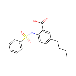 CCCCc1ccc(NS(=O)(=O)c2ccccc2)c(C(=O)O)c1 ZINC000014965018
