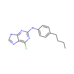 CCCCc1ccc(Nc2nc(Cl)c3nc[nH]c3n2)cc1 ZINC000005542655