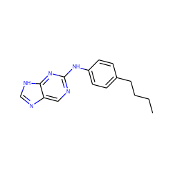 CCCCc1ccc(Nc2ncc3nc[nH]c3n2)cc1 ZINC000005542653