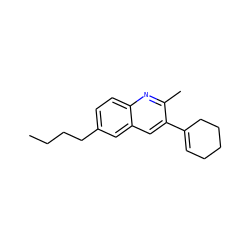 CCCCc1ccc2nc(C)c(C3=CCCCC3)cc2c1 ZINC000653864164