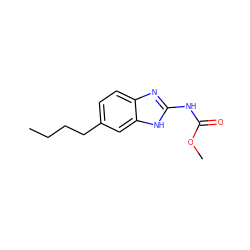 CCCCc1ccc2nc(NC(=O)OC)[nH]c2c1 ZINC000005424253