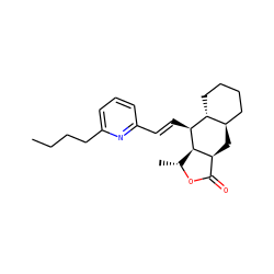 CCCCc1cccc(/C=C/[C@@H]2[C@@H]3[C@@H](C)OC(=O)[C@@H]3C[C@@H]3CCCC[C@H]32)n1 ZINC000013673126