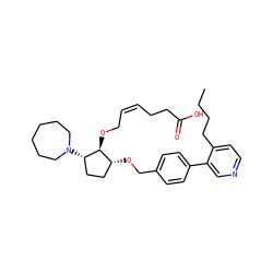 CCCCc1ccncc1-c1ccc(CO[C@@H]2CC[C@H](N3CCCCCC3)[C@H]2OC/C=C\CCC(=O)O)cc1 ZINC000027736708