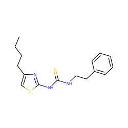 CCCCc1csc(NC(=S)NCCc2ccccc2)n1 ZINC000013744899
