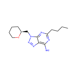 CCCCc1nc(N)c2nnn(C[C@@H]3CCCCO3)c2n1 ZINC000084709549