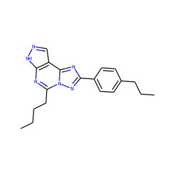 CCCCc1nc2[nH]ncc2c2nc(-c3ccc(CCC)cc3)nn12 ZINC000027209696