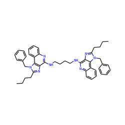 CCCCc1nc2c(NCCCCNc3nc4ccccc4c4c3nc(CCCC)n4Cc3ccccc3)nc3ccccc3c2n1Cc1ccccc1 ZINC000084633215