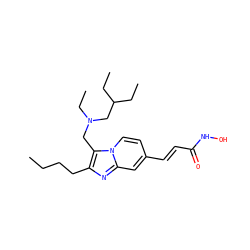 CCCCc1nc2cc(/C=C/C(=O)NO)ccn2c1CN(CC)CC(CC)CC ZINC000143057135