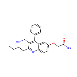 CCCCc1nc2ccc(OCC(N)=O)cc2c(-c2ccccc2)c1CN ZINC000149668252
