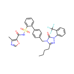 CCCCc1nn(-c2ccccc2C(F)(F)F)c(=O)n1Cc1ccc(-c2ccccc2S(=O)(=O)NC(=O)c2ocnc2C)cc1 ZINC000026718322