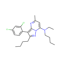 CCCCc1nn2c(N(CC)CCCC)cc(C)nc2c1-c1ccc(Cl)cc1Cl ZINC001772582058