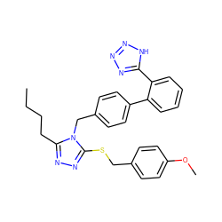 CCCCc1nnc(SCc2ccc(OC)cc2)n1Cc1ccc(-c2ccccc2-c2nnn[nH]2)cc1 ZINC000013825657