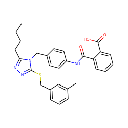 CCCCc1nnc(SCc2cccc(C)c2)n1Cc1ccc(NC(=O)c2ccccc2C(=O)O)cc1 ZINC000013825627