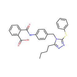 CCCCc1nnc(Sc2ccccc2)n1Cc1ccc(NC(=O)c2ccccc2C(=O)O)cc1 ZINC000013825619