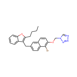 CCCCc1oc2ccccc2c1Cc1ccc2c(Br)c(OCn3cnnn3)ccc2c1 ZINC000028757006