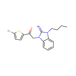 CCCCn1c(=N)n(CC(=O)c2ccc(Br)s2)c2ccccc21 ZINC000019757446