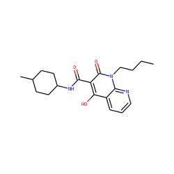 CCCCn1c(=O)c(C(=O)NC2CCC(C)CC2)c(O)c2cccnc21 ZINC000299866716