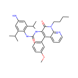CCCCn1c(=O)c(NC(=O)Nc2c(C(C)C)cc(N)cc2C(C)C)c(-c2cccc(OC)c2)c2cccnc21 ZINC000028565077