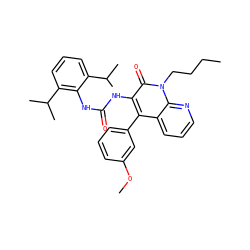 CCCCn1c(=O)c(NC(=O)Nc2c(C(C)C)cccc2C(C)C)c(-c2cccc(OC)c2)c2cccnc21 ZINC000003938463