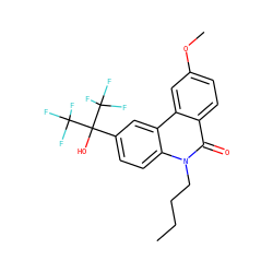 CCCCn1c(=O)c2ccc(OC)cc2c2cc(C(O)(C(F)(F)F)C(F)(F)F)ccc21 ZINC000071715469