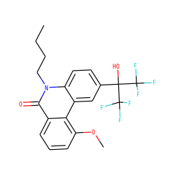 CCCCn1c(=O)c2cccc(OC)c2c2cc(C(O)(C(F)(F)F)C(F)(F)F)ccc21 ZINC000071317224