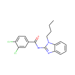 CCCCn1c(NC(=O)c2ccc(Cl)c(Cl)c2)nc2ccccc21 ZINC000036184962